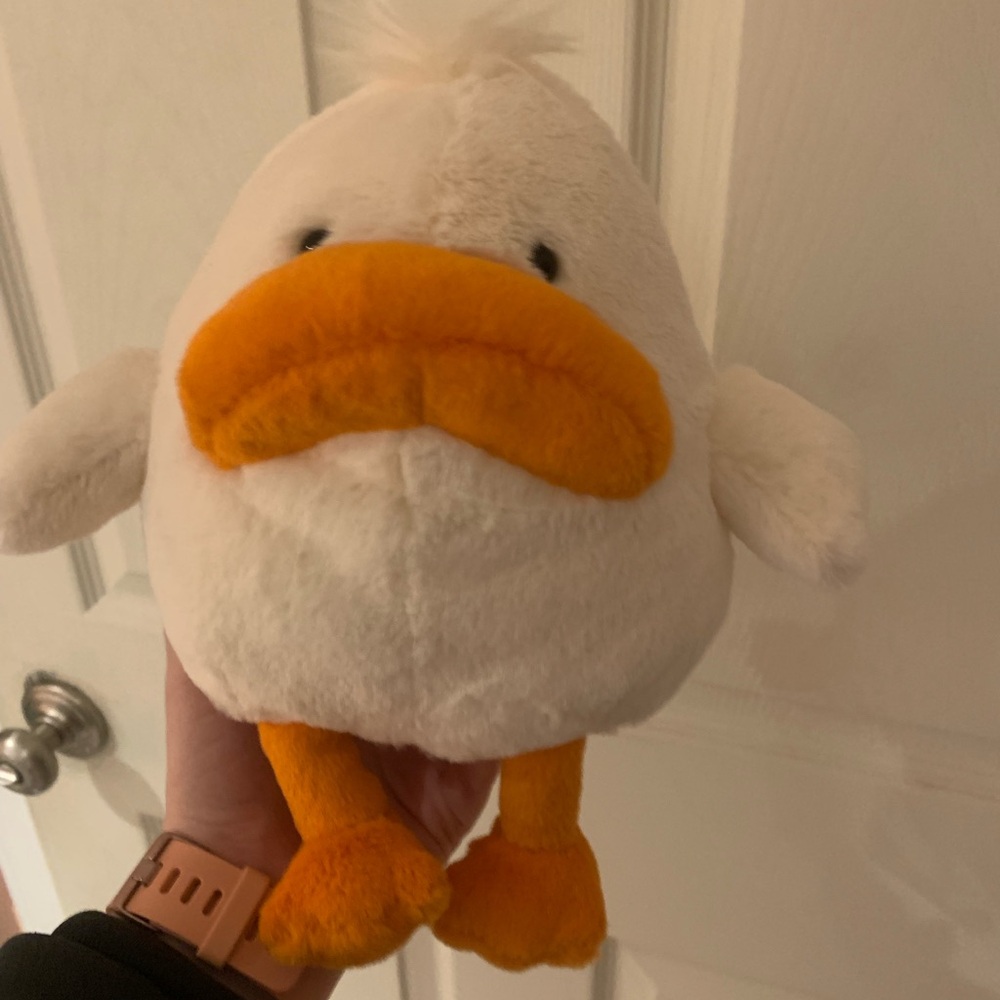 Plush White and Orange Duck Toy JELLYCAT duck